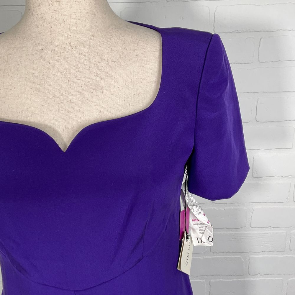 Gillian Dress Womens‎ 4 Purple Sweetheart Silk Pleat Formal Party VTG - Picture 2 of 12